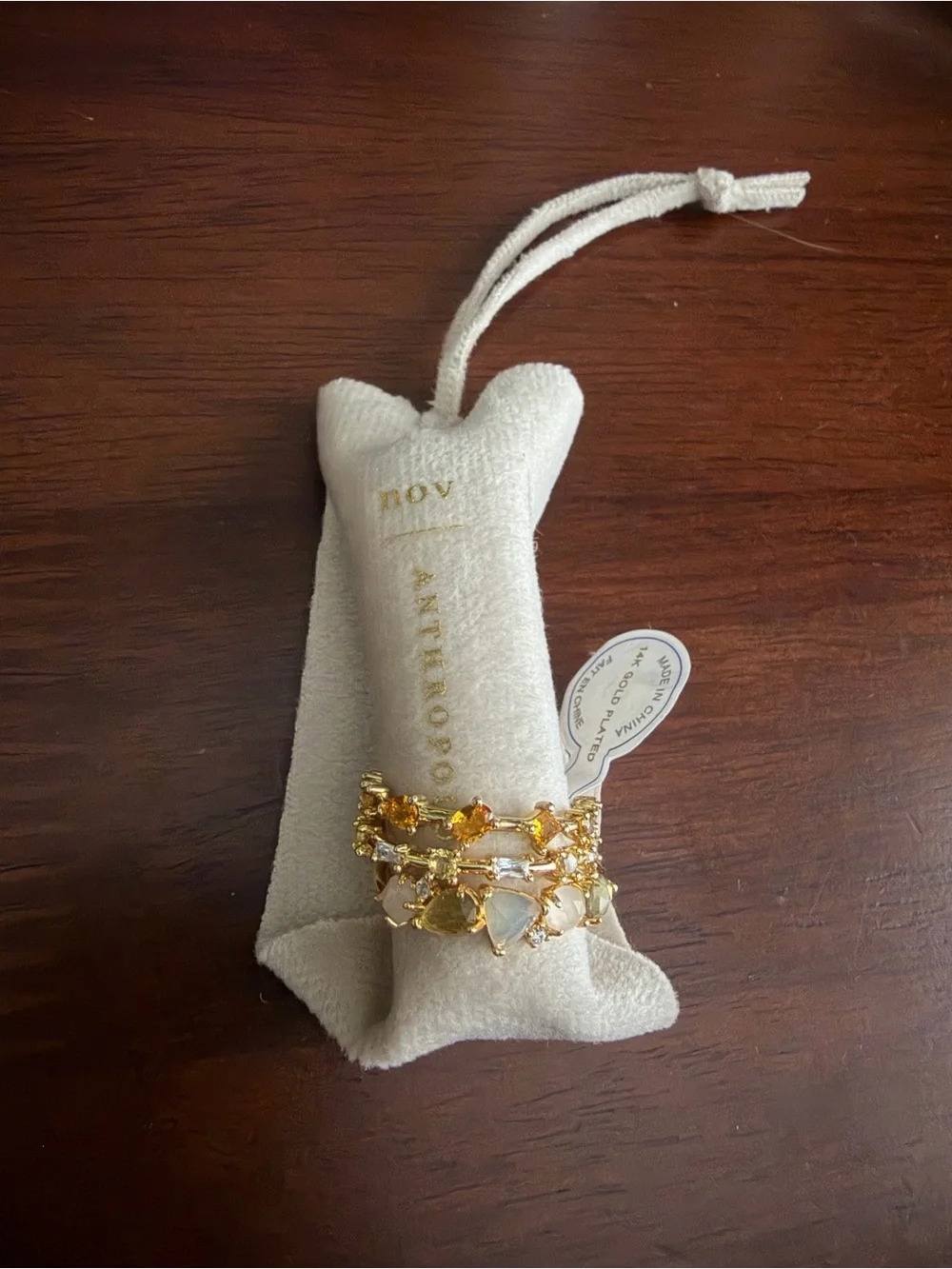 NEW Anthropologie Stacked Birthstone Ring Set November